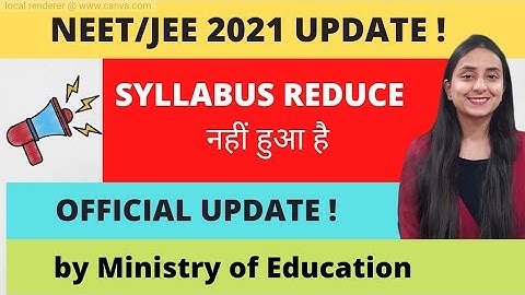 NO CHANGE in SYLLABUS | NEET/JEE 2021 |