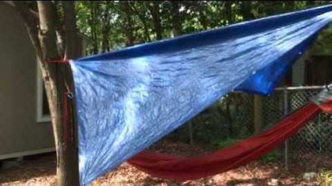 Simple Hammock Camping Tarp Rig