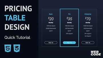 HTML & CSS Pricing Table Design (Quick Tutorial).