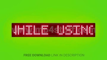 Use Handrails While Using Stairs Scrolling Red Dot Matrix LED Text Animation on Green Screen Seamles