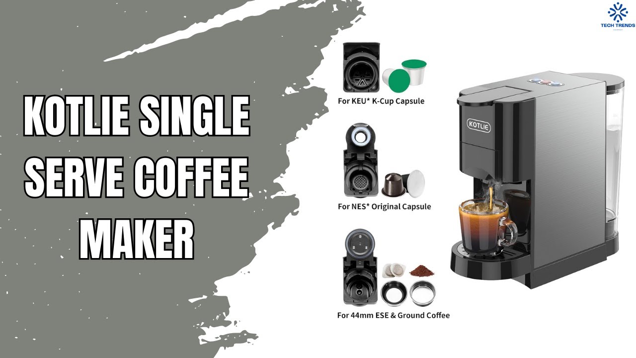 KOTLIE 19Bar Espresso Machine, Single Serve Coffee Maker with 4-in-1 Compatibility