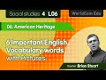 6  Important English Vocabulary Words with pictures  I  Social studies 4. L06. American Heritage