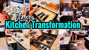 KITCHEN ORGANIZE, DECLUTTER + CLEAN WITH ME ✨ HUGE KITCHEN RESET! From CHAOS to Organized!! 