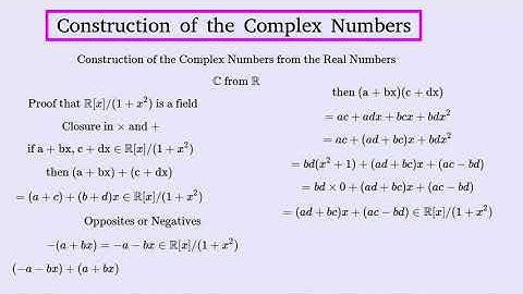Construction of the Complex Numbers