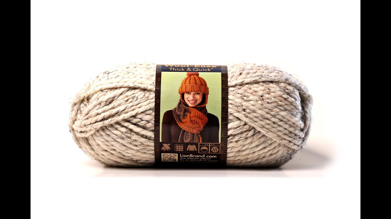 lion brand wool ease thick and quick yarn, lot of 4. oatmeal color