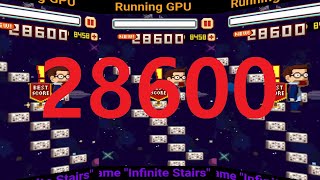 Infinite Stairs 28600 Score Best!! Mobile game play (World Record#2) GPU version screenshot 3
