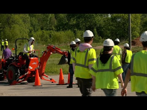 Fairdale High School students operate heavy equipment to impress potential employers
