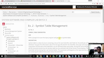 Compiler Ex. 2 - Symbol Table Management
