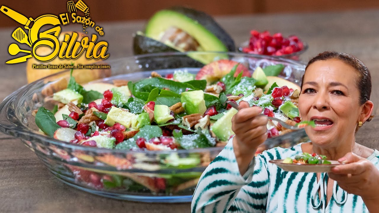 ENSALADA DE MANZANAS y ESPINACAS y su VINAGRETA!!! 🥬🍎🥑