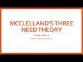 Motivation- McClellands three need theory