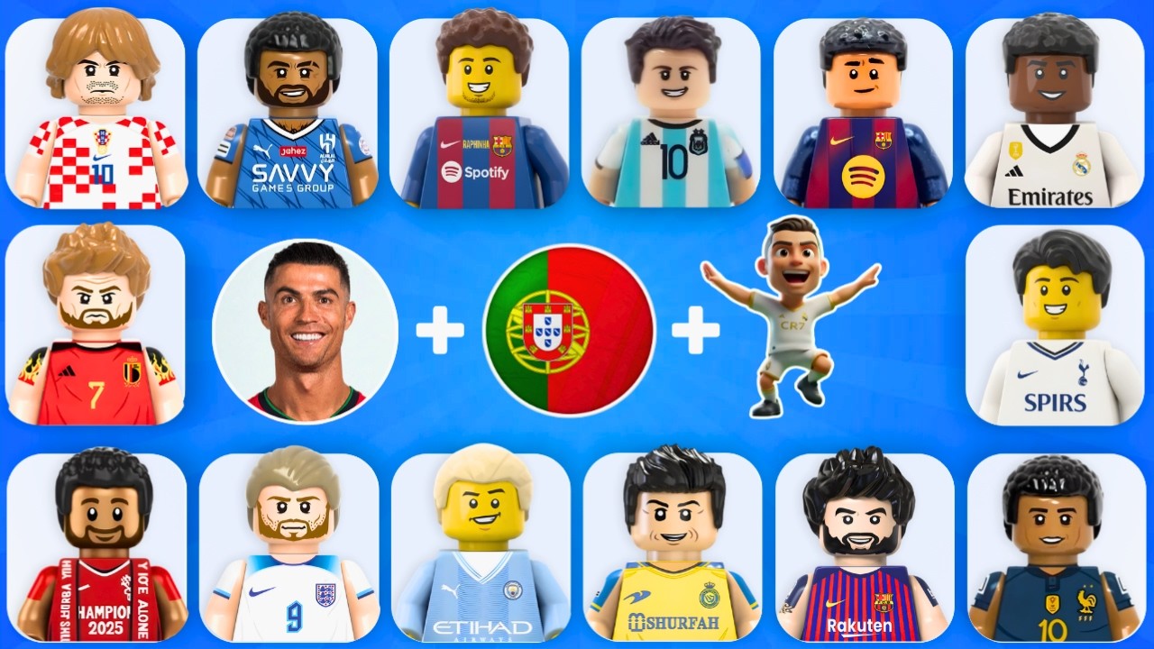 خمن اللاعب من خلال الأغنية وليغو  والأعين؟ 👁️😁 تحدي كريم بنزيما، ميسي ورونالدو 🔥