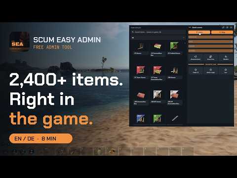 SCUM Admin Tool – Scum Easy Admin: spawn items, manage players, in-game popup (free)