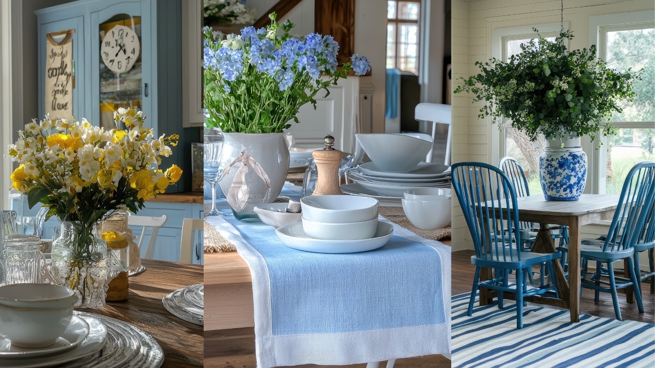 RUSTIC Countryside BLUE FARMHOUSE Spring Decor: Repurposed DIY Ideas for Cozy Home Style You’ll Love