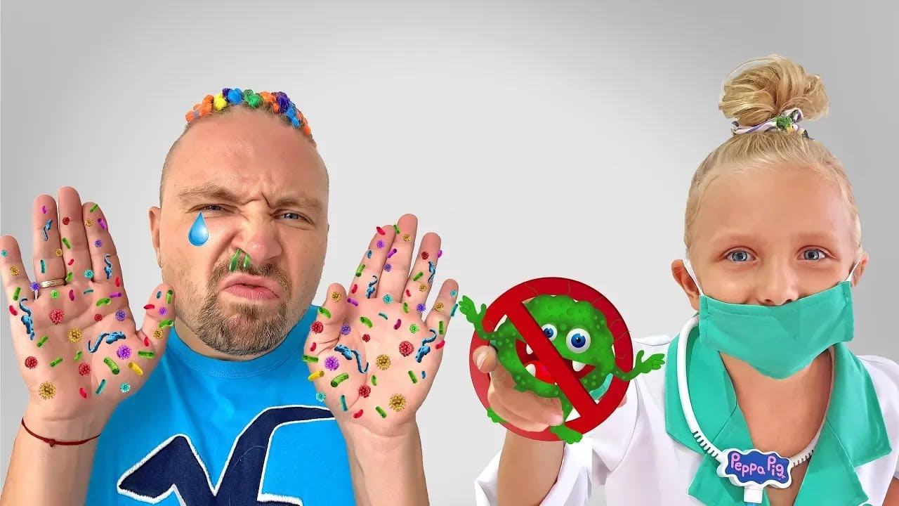 Аlice and dad - wash your hands story