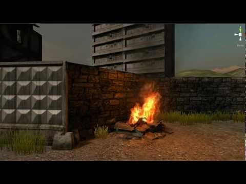 Fire in Unity3d. Particle system.