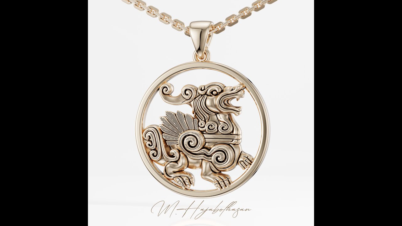 Pixiu Wealth Guardian Pendant | 3D Printable Gold & Silver Jewelry Model