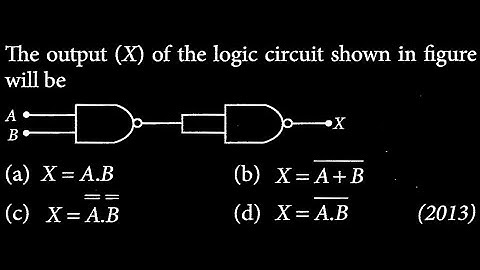 The output (X) of the logic circuit shown in figure will be A  SM DTS 07 Q4