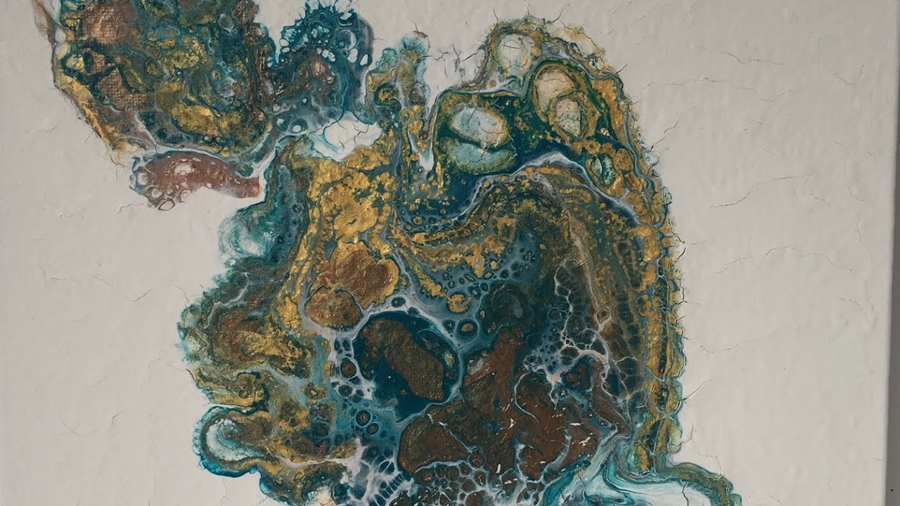 Acrylic Pouring #34: Little Flip and Drag Cup with White Negative Space ...