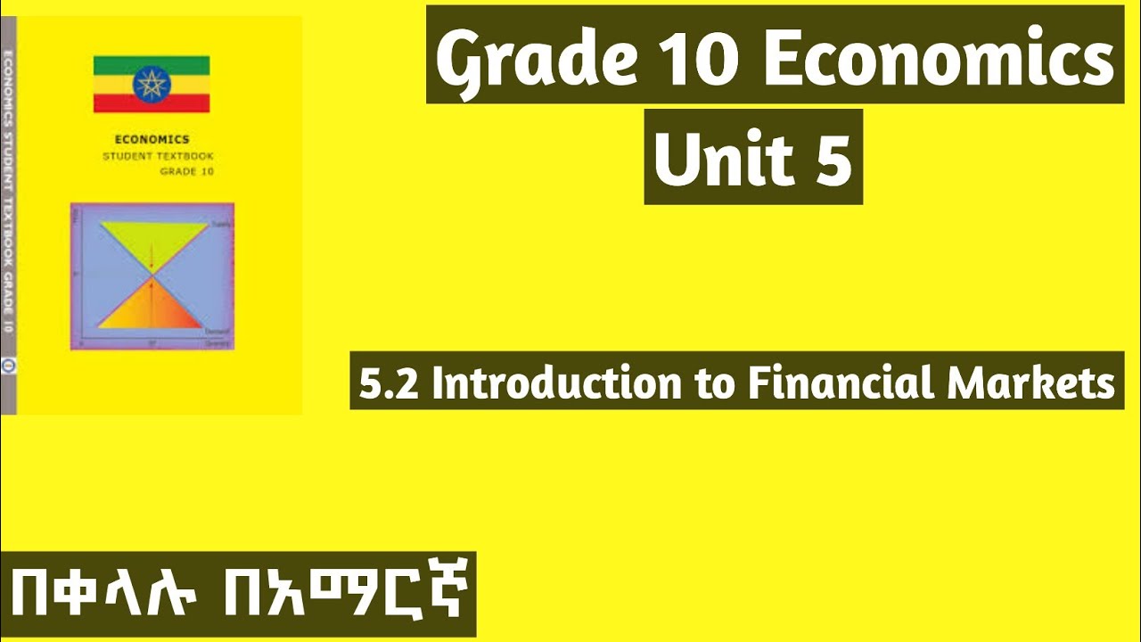 Grade 10 Economics Unit 5: 5.2 Introduction to Financial Markets #grade10 #economics #unit5 