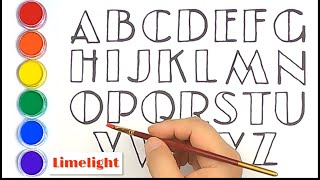 AtoZ #Limelight How to draw abc, alphabet(ABCDEFGHIJKLMNOPQRSTUVWXYZ) A-Z,  phonics song abc drawing