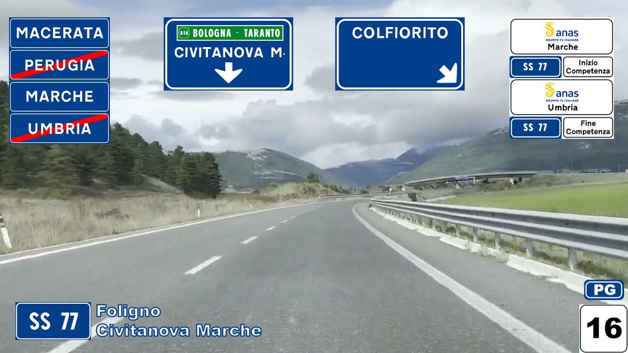 SS 77 | della Valle di Chienti | FOLIGNO (SS 3) - CIVITANOVA MARCHE (SS 16)