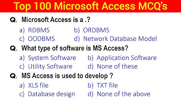 Top 100 MS Access Mcq Questions and Answers | MS Office Mcqs