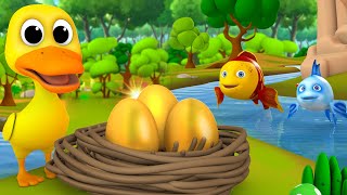Golden Eggs Duck Story - बत्तख़ के सोने के अंडे हिन्दी कहानी 3D Kids Fairy Moral Stories | Cartoons