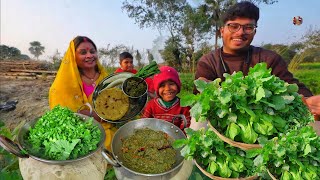 Sarson ka saag &amp; makki ki roti  पूरे परिवार ने मिलकर खाया सरसों का साग मक्के की रोटी में कैसे बनाये