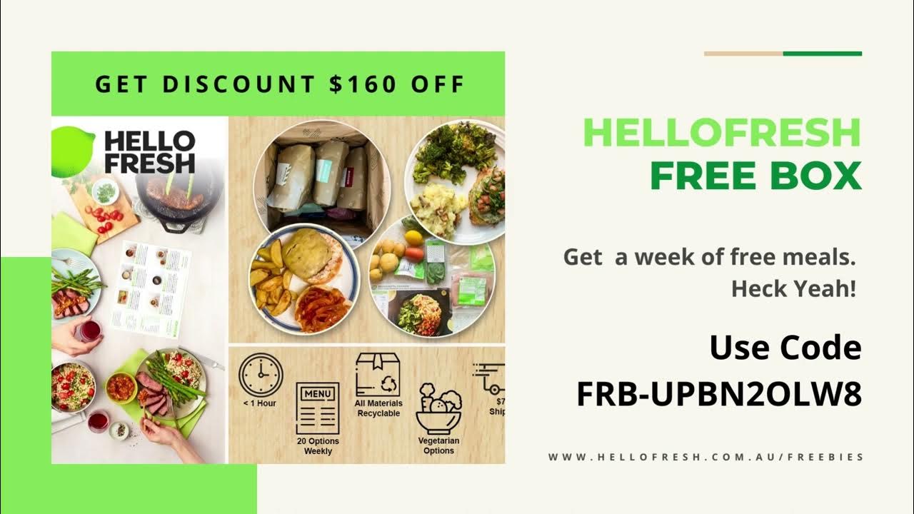 HELLO FRESH free box offer 160 discount YouTube