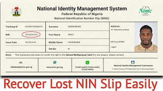 How To Recover Lost NIN Slip Easily With Phone 2023 @Ovampa
