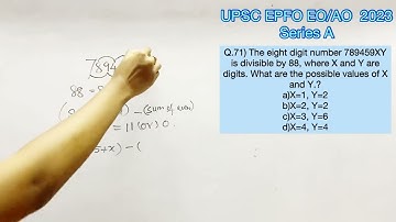 UPSC EPFO EO/AO - 2023 Q.71)The eight digit.. #aptitude #upscaptitude