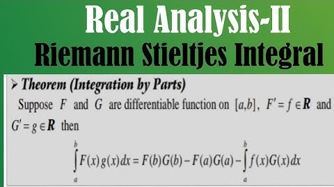 Integration By parts,               Real Analysis-II