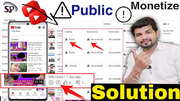 YouTube visibility public error, monetisation not available | how  to fix  public, monetization 2022