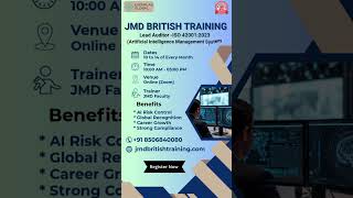 Lead Auditor ISO 42001:2023 AI Management System Training | JMD British Training  #shorts #viral