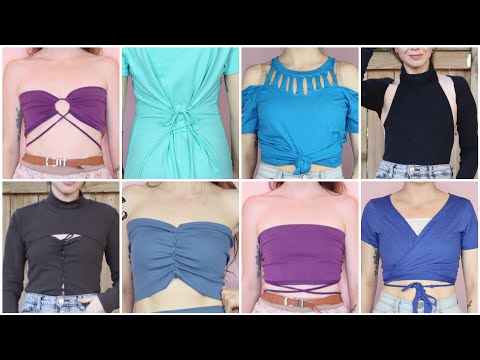 T-Shirt cutting shorts compilation ♥ no sewing upcycle tutorials