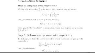 Find f(x,y) from Partial Derivatives | Solving a Multivariable Calculus Problem
