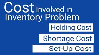 Cost involved in Inventory Problem | Inventory Model