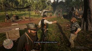 Many players have missed this encounter with Hosea and bill! |Hosea points his gun at bill| RDR2