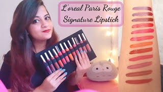 *ALL NEW SHADES* Loreal Paris Rouge Signature Matte Liquid Lipstick Review