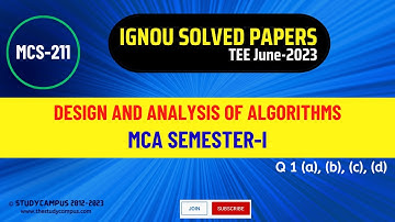 mcs-211 solved question paper | design and analysis of algorithms | june-2023