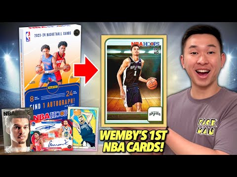 *WEMBY'S FIRST NBA CARDS! 😮🔥* 2023-24 Panini NBA Hoops Basketball Hobby Box Review x2