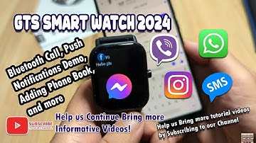 AOLON GTS Smart watch 2024 - Bluetooth Call, Push Notifications Demo, Adding Phone Book and more