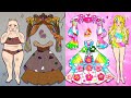 [🐾paper diy🐾] Fat and Thin Rapunzel Rainbow Wedding Dress | Rapunzel Compilation 놀이 종이