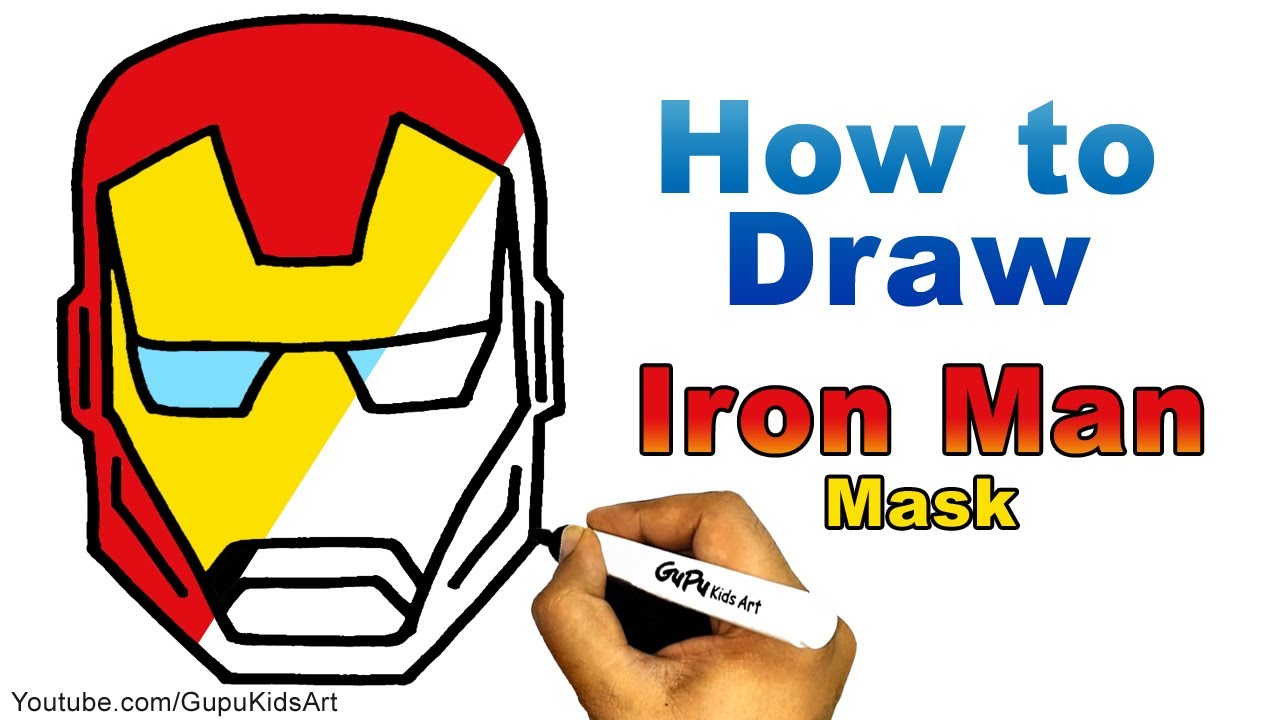 How to Draw Iron Man Mask for kids easy - YouTube