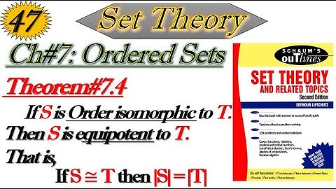 Lec#47||Theorem 7.4||If S is order isomorphic to T then S is equipotent to T||Set Theory