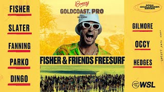 FISHER &amp; Friends Freesurf w/ Slater, Fanning, Parko, Gilmore, Occy, Dingo | Bonsoy Gold Coast Pro