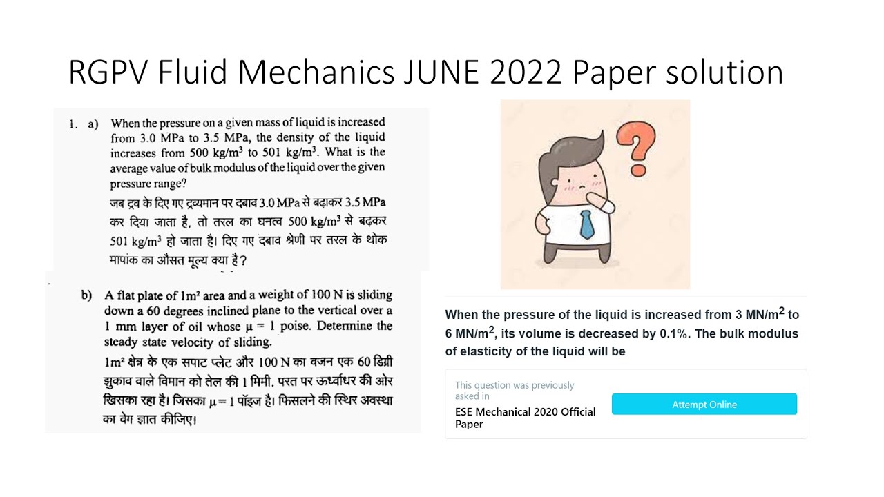 RGPV Fluid Mechanics JUNE 2022 Paper solution Mechanical Engineering