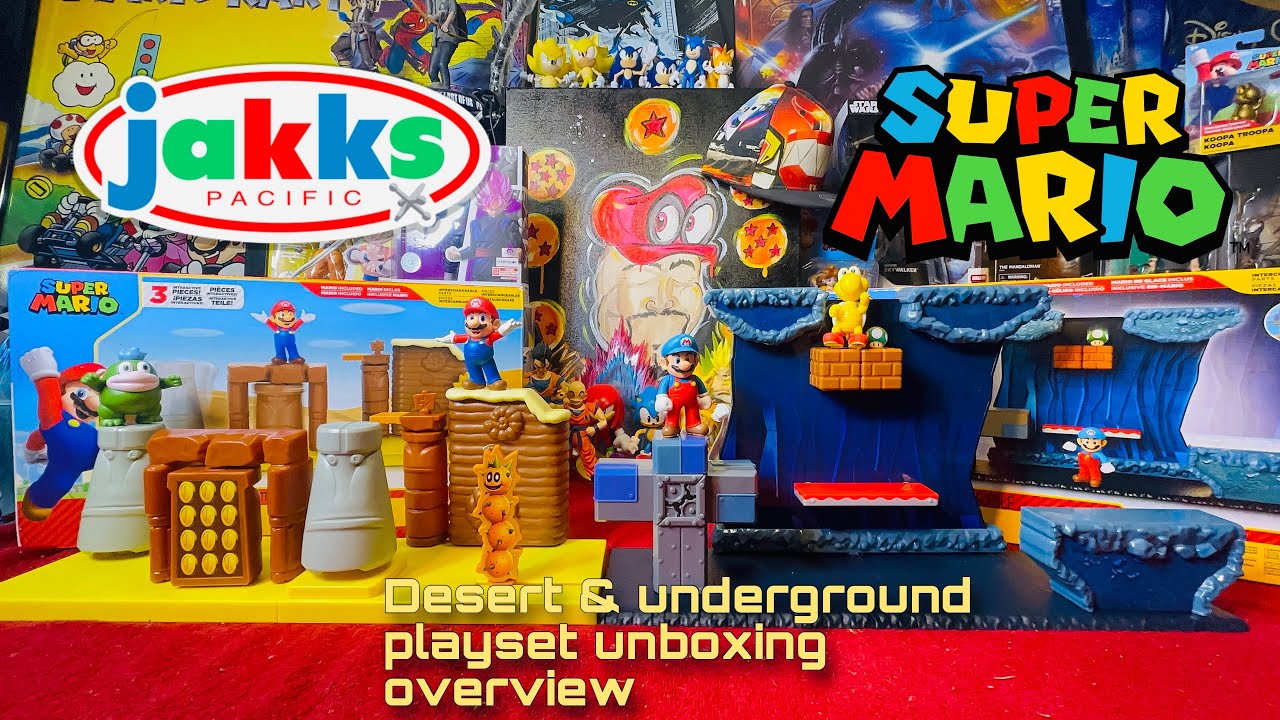 Jakks Pacific Super Mario Desert & Underground Playset Unboxing