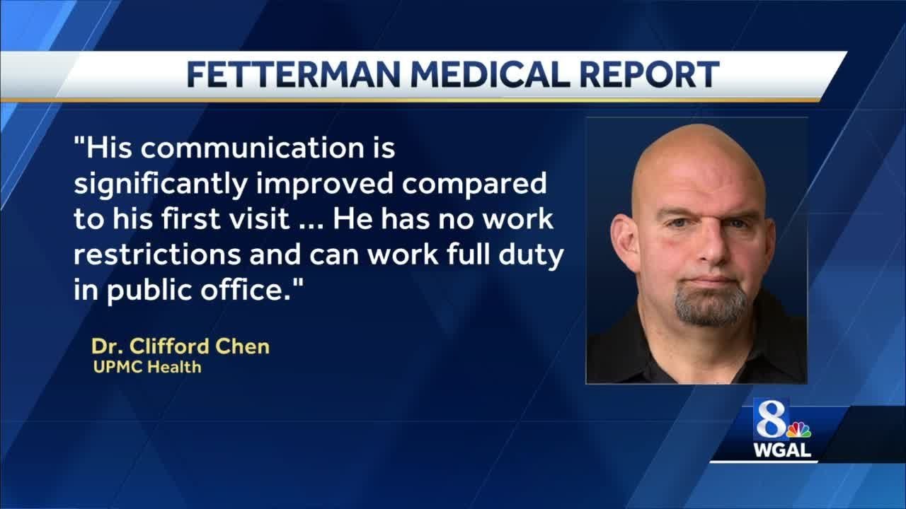 John Fetterman releases updated medical report from doctor
