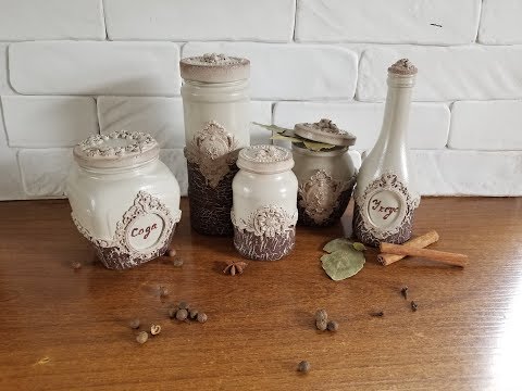Не выбрасываем пустые стеклянные банки!!! DIY. Spice jars decor.